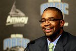 ORLANDO, FL - DECEMBER 18:  Orlando Magic General Manager Otis Smith speaks to the media regarding the aquisition of Gilbert Arenas from the Washington Wizards, Jason Richardson, Hedo Turkoglu, and Earl Clark from the Phoenix Suns at Amway Arena on December 18, 2010 in Orlando, Florida.  NOTE TO USER: User expressly acknowledges and agrees that, by downloading and or using this Photograph, user is consenting to the terms and conditions of the Getty Images License Agreement.  (Photo by Sam Greenwood/Getty Images)