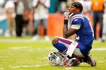 MIAMI GARDENS, FL - NOVEMBER 20:   Steve Johnson #13 of the Buffalo Bills looks on during an injury timeout during a game against the Miami Dolphins at Sun Life Stadium on November 20, 2011 in Miami Gardens, Florida.  (Photo by Mike Ehrmann/Getty Images)
