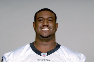 BALTIMORE, MD - CIRCA 2010:  In this handout image provided by the NFL , Jared Gaither of the Baltimore Ravens poses for his 2010 NFL headshot circa 2010 in Baltimore, Maryland.  ( Photo by NFL via Getty Images)