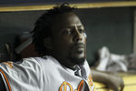 DETROIT - SEPTEMBER 22: Vladimir Guerrero #27 of the Baltimore Orioles watches the action from the dugout during the game against the Detroit Tigers at Comerica Park on September 22, 2011 in Detroit, Michigan. The Orioles defeated the Tigers 6-5. (Photo by Leon Halip/Getty Images)