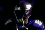 26 Nov 1998:  Wide receiver Randy Moss #84 of the Minnesota Vikings looks on during a game against the Dallas Cowboys at Texas Stadium in Irving, Texas. The Vikings defeated the Cowboys 46-36. Mandatory Credit: Brian Bahr  /Allsport