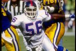 18 Oct 1992:  Linebacker Lawrence Taylor of the New York Giants moves down the field during a game against the Los Angeles Rams at Anaheim Stadium in Anaheim, California.  The Rams won the game, 38-17. Mandatory Credit: Ken Levine  /Allsport
