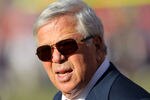 DENVER, CO - DECEMBER 18:  New England Patriots owner Robert Kraft walks on the field prior to a game against the Denver Broncos at Sports Authority Field at Mile High on December 18, 2011 in Denver, Colorado.  (Photo by Doug Pensinger/Getty Images)