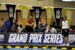 COLUMBIA, M0 - FEBRUARY 12:  Flags and a banner for the Grand Prix Series is displayed during day one of the Missouri Grand Prix on February 12, 2010 at the Mizzou Aquatic Center in Columbia, Missouri. (Photo by G. Newman Lowrance/Getty Images)