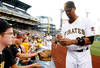 PITTSBURGH - AUGUST 01:  Derrek Lee #25 of the Pittsburgh Pirates, newly acquired by trade from the Baltimore Orioles, signs autographs for fans before the game against the Chicago Cubs on August 1, 2011 at PNC Park in Pittsburgh, Pennsylvania.  (Photo by Jared Wickerham/Getty Images)