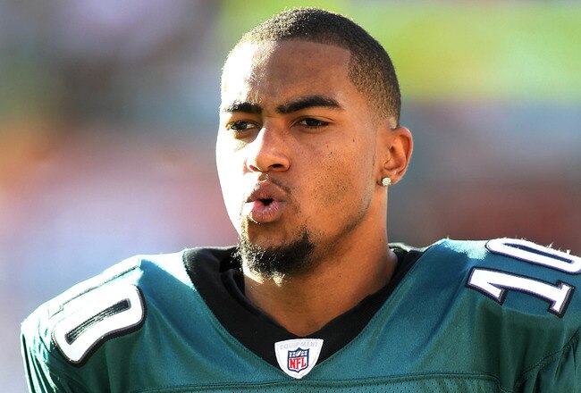 MIAMI GARDENS, FL - DECEMBER 11:  Receiver DeSean Jaskson #10 of the Philadelphia Eagles looks on against the Miami Dolphins at Sun Life Stadium on December 11, 2011 in Miami Gardens, Florida.  (Photo by Marc Serota/Getty Images)