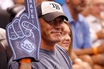 ST. PETERSBURG - JULY 27:  Actor John Cena takes in the game between the Tampa Bay Rays and the Detroit Tigers at Tropicana Field on July 27, 2010 in St. Petersburg, Florida.  (Photo by J. Meric/Getty Images)