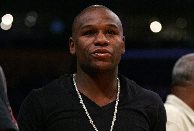 LOS ANGELES, CA - JUNE 12:  Former boxer Floyd Mayweather Jr. attends Game Four of the 2008 NBA Finals between the Los Angeles Lakers and the Boston Celtics on June 12, 2008 at Staples Center in Los Angeles, California. NOTE TO USER: User expressly acknowledges and agrees that, by downloading and/or using this Photograph, user is consenting to the terms and conditions of the Getty Images License Agreement.  (Photo by Lisa Blumenfeld/Getty Images)
