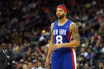 NEWARK, NJ - FEBRUARY 11:  Deron Williams #8 of the New Jersey Nets looks on in the first half against the San Antonio Spurs at Prudential Center on February 11, 2012 in Newark, New Jersey.  NOTE TO USER: User expressly acknowledges and agrees that, by downloading and or using this photograph, User is consenting to the terms and conditions of the Getty Images License Agreement.  (Photo by Chris Chambers/Getty Images)