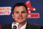 BOSTON, MA - DECEMBER 01:  Red Sox Executive Vice President and General manager Ben Cherington speaks during a press conference announcing Bobby Valentine as the new manager of the Boston Red Sox at Fenway Park on December 1, 2011 in Boston, Massachusetts.  (Photo by Elsa/Getty Images)
