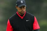 PEBBLE BEACH, CA - FEBRUARY 12: Tiger Woods reacts to a missed birdie putt on the 13th hole during the final round of the AT&T Pebble Beach National Pro-Am at Pebble Beach Golf Links on February 12, 2012 in Pebble Beach, California.  (Photo by Jeff Gross/Getty Images)