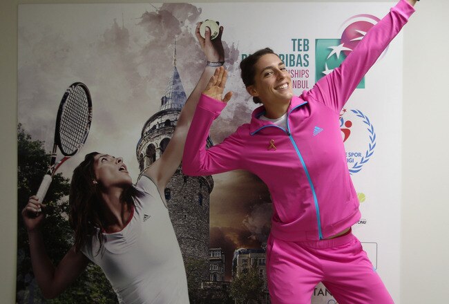 ISTANBUL, TURKEY - OCTOBER 28:  Andrea Petkovic  of Germany poses for a photo during day four of the season ending TEB BNP Paribas WTA Championships Tennis at the Sinan Erdem Stadium on October 28, 2011 in Istanbul, Turkey.  (Photo by Julian Finney/Getty Images)