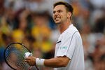 LONDON, ENGLAND - JUNE 23:  Robin Soderling of Sweden celebrates victory during his second round match against Lleyton Hewitt of Australia on Day Four of the Wimbledon Lawn Tennis Championships at the All England Lawn Tennis and Croquet Club on June 23, 2011 in London, England.  (Photo by Clive Mason/Getty Images)