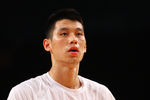 NEW YORK, NY - FEBRUARY 10:  Jeremy Lin #17 of the New York Knicks looks on as he warms up against the Los Angeles Lakers at Madison Square Garden on February 10, 2012 in New York City.  NOTE TO USER: User expressly acknowledges and agrees that, by downloading and or using this photograph, User is consenting to the terms and conditions of the Getty Images License Agreement.  (Photo by Chris Chambers/Getty Images)