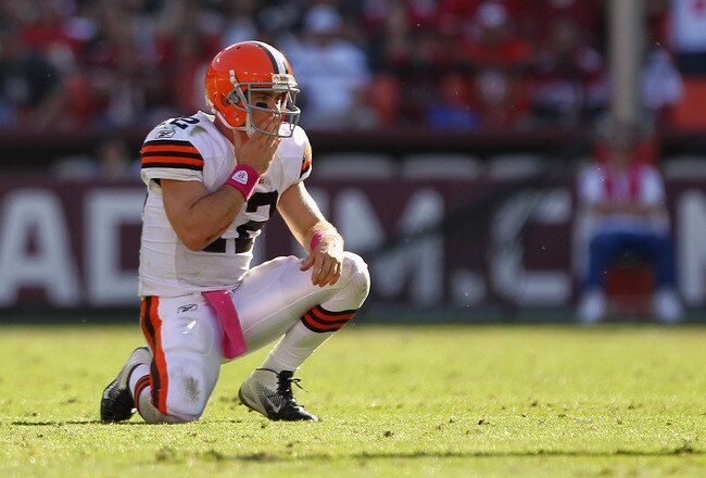 SAN FRANCISCO, CA - OCTOBER 30:  Colt McCoy #12 of the Cleveland Browns in action against the San Francisco 49ers at Candlestick Park on October 30, 2011 in San Francisco, California.  (Photo by Ezra Shaw/Getty Images)