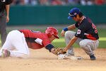 ANAHEIM, CA - JULY 11:  World Futures All-Star Hak-Ju Lee #31 of the Chicago Cubs applies a tag on U.S. Futures All-Star Mike Trout #20 of the Los Angeles Angels of Anaheim during the 2010 XM All-Star Futures Game at Angel Stadium of Anaheim on July 11, 2010 in Anaheim, California.  (Photo by Jeff Gross/Getty Images)