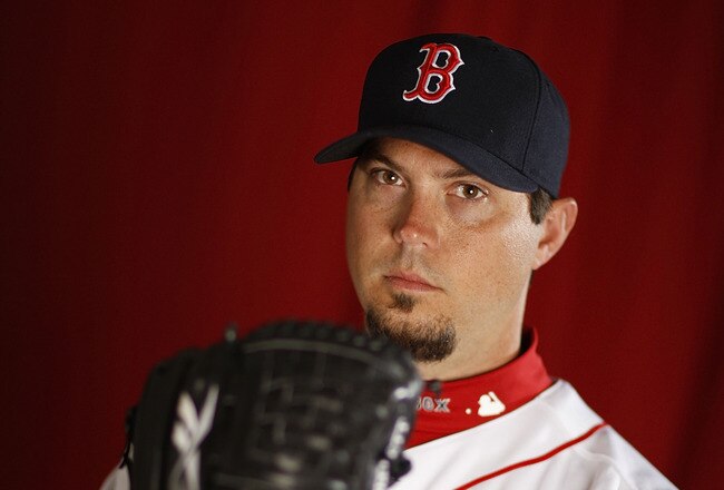 FT. MYERS, FL - FEBRUARY 28:  Josh Beckett #19 of the Boston Red Sox poses during photo day at the Boston Red Sox Spring Training practice facility on February 28, 2010 in Ft. Myers, Florida.  (Photo by Gregory Shamus/Getty Images)