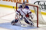 BOSTON - OCTOBER 23:  Henrik Lundqvist #30 of the New York Rangers skates during warmups before the game against the Boston Bruins at the TD Garden on October 23, 2010 in Boston, Massachusetts.  The Rangers won 3-2.  (Photo by Bruce Bennett/Getty Images)