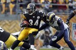 PITTSBURGH, PA - DECEMBER 24:  Rashard Mendenhall #34 of the Pittsburgh Steelers carries the ball against the St. Louis Rams during the game on December 24, 2011 at Heinz Field in Pittsburgh, Pennsylvania.  The Steelers won 27-0.  (Photo by Justin K. Aller/Getty Images)