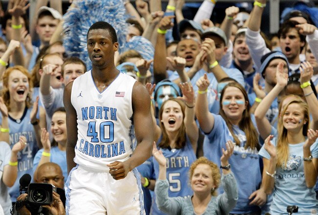 CHAPEL HILL, NC - FEBRUARY 08:  Harrison Barnes #40 of the North Carolina Tar Heels against the Duke Blue Devils during their game at the Dean Smith Center on February 8, 2012 in Chapel Hill, North Carolina.  (Photo by Streeter Lecka/Getty Images)