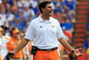 GAINESVILLE, FL - SEPTEMBER 17:  Head coach of the Tennessee Volunteers Derek Dooley speaks turnover his players during a game against the Florida Gators at Ben Hill Griffin Stadium on September 17, 2011 in Gainesville, Florida.  (Photo by Sam Greenwood/Getty Images)