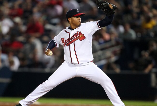 ATLANTA, GA - AUGUST 30:  PItcher Jair Jurrjens #49 of the Atlanta Braves throws a pitch during the game against the Washington Nationals during the game at Turner Field on August 30, 2011 in Atlanta, Georgia.  (Photo by Mike Zarrilli/Getty Images)