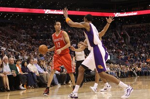 PHOENIX, AZ - FEBRUARY 09:  Kevin Martin #12 of the Houston Rockets looks to pass against the Phoenix Suns during the NBA game at US Airways Center on February 9, 2012 in Phoenix, Arizona. The Rockets defeated the Suns 96-89. NOTE TO USER: User expressly acknowledges and agrees that, by downloading and or using this photograph, User is consenting to the terms and conditions of the Getty Images License Agreement.  (Photo by Christian Petersen/Getty Images)