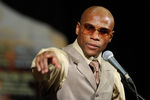 LAS VEGAS, NV - SEPTEMBER 17:  Floyd Mayweather Jr. speaks during his post-fight news conference after his fourth round knockout of Victor Ortiz in their WBC welterweight title fight at the MGM Grand Garden Arena on September 17, 2011 in Las Vegas, Nevada.  (Photo by Ethan Miller/Getty Images)