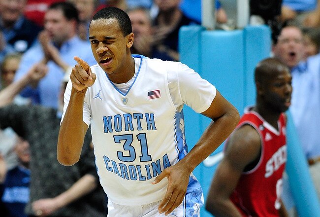 CHAPEL HILL, NC - JANUARY 26:  John Henson #31 of the North Carolina Tar Heels winks after a dunk against the North Carolina State Wolfpack during play at the Dean Smith Center on January 26, 2012 in Chapel Hill, North Carolina.  (Photo by Grant Halverson/Getty Images)