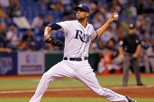 ST PETERSBURG, FL - SEPTEMBER 23:  Pitcher David Price #14 of the Tampa Bay Rays pitches against the Toronto Blue Jays during the game at Tropicana Field on September 23, 2011 in St. Petersburg, Florida.  (Photo by J. Meric/Getty Images)