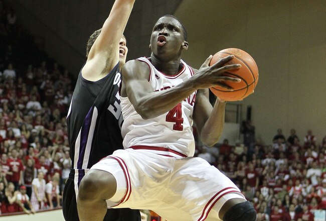 BLOOMINGTON, IL - FEBRUARY 15:  Victor Oladipo #4 of the Indiana Hoosiers shoots the ball during the Big Ten Conference game against the Northwestern Wildcats at Assembly Hall on February 15, 2012 in Bloomington, Indiana.  (Photo by Andy Lyons/Getty Images)