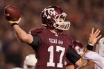 COLLEGE STATION, TX - NOVEMBER 24:  Ryan Tannehill #17 of the Texas A&M Aggies throws a pass against the Texas Longhorns in the second half of a game at Kyle Field on November 24, 2011 in College Station, Texas. (Photo by Darren Carroll/Getty Images)