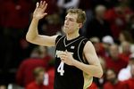 MADISON, WI - JANUARY 27: Robbie Hummel #4 of the Purdue Boilermakers celebrates a win over the Wisconsin Badgers on January 27, 2009 at the Kohl Center in Madison, Wisconsin. Purdue defeated Wisconsin 64-63. (Photo by Jonathan Daniel/Getty Images)