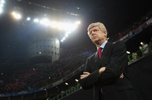 MILAN, ITALY - FEBRUARY 15:  Arsene Wenger, manager of Arsenal looks on during the UEFA Champions League round of 16 first leg match between AC Milan and Arsenal at Stadio Giuseppe Meazza on February 15, 2012 in Milan, Italy.  (Photo by Shaun Botterill/Getty Images)