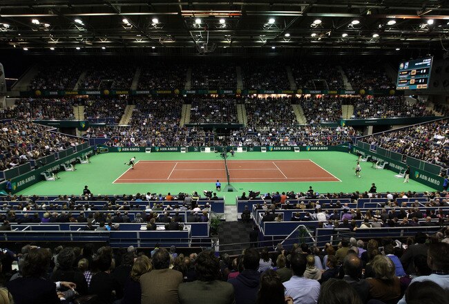 ROTTERDAM, NETHERLANDS - FEBRUARY 14:  A general view of Mikhail Youhzny of Russia in action in his match against Robin Soderling of Sweden during day seven of the ABN AMBRO World Tennis Tournament on February 14, 2010 in Rotterdam, Netherlands.  (Photo by Julian Finney/Getty Images)