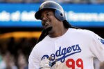 LOS ANGELES - JUNE 26:  Manny Ramirez #99 of the Los Angeles Dodgers scores in the fourth inning against the New York Yankees on June 26, 2010 at Dodger Stadium in Los Angeles, California.  (Photo by Lisa Blumenfeld/Getty Images)