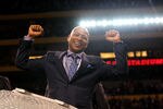 INDIANAPOLIS, IN - FEBRUARY 05:  Senior Vice President and General Manager Jerry Reese of the New York Giants celebrates after the Giants won 21-17 against the New England Patriots during Super Bowl XLVI at Lucas Oil Stadium on February 5, 2012 in Indianapolis, Indiana.  (Photo by Al Bello/Getty Images)