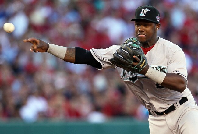 ANAHEIM, CA - JULY 13:  National League All-Star Hanley Ramirez #2 of the Florida Marlins throws the ball to end the inning during the 81st MLB All-Star Game at Angel Stadium of Anaheim on July 13, 2010 in Anaheim, California.  (Photo by Stephen Dunn/Getty Images)