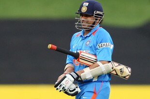 ADELAIDE, AUSTRALIA - FEBRUARY 14:  Sachin Tendulkar of India walks off after getting during the One Day International match between India and Sri Lanka at Adelaide Oval on February 14, 2012 in Adelaide, Australia.  (Photo by Morne de Klerk/Getty Images)