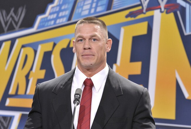 EAST RUTHERFORD, NJ - FEBRUARY 16: John Cena attends a press conference to announce that MetLife Stadium will host WWE Wrestlemania 29 in 2013 at MetLife Stadium on February 16, 2012 in East Rutherford, New Jersey. (Photo by Michael N. Todaro/Getty Images)