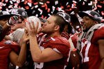 NEW ORLEANS, LA - JANUARY 09:  Nick Gentry #58 and the Alabama Crimson Tide celebrate after defeating Louisiana State University Tigers in the 2012 Allstate BCS National Championship Game at Mercedes-Benz Superdome on January 9, 2012 in New Orleans, Louisiana. Alabama  won the game by a score of 21-0.  (Photo by Ronald Martinez/Getty Images)