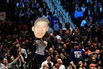 NEW YORK, NY - FEBRUARY 15: Jeremy Lin #17 of the New York Knicks fans cheer him on against the Sacramento Kings at Madison Square Garden on February 15, 2012 in New York City. NOTE TO USER: User expressly acknowledges and agrees that, by downloading and/or using this Photograph, user is consenting to the terms and conditions of the Getty Images License Agreement.  (Photo by Chris Trotman/Getty Images)