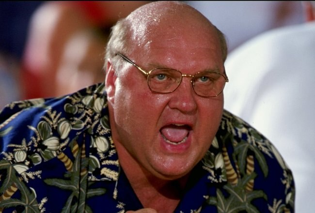 24 Nov 1998:  Head coach Rick Majerus of the Utah Utes looks on during the Maui Invitational game against the Indiana Hoosiers at Lahaina Civic Center in Maui, Hawaii.  Indiana defeated Utah 52-49. Mandatory Credit: Jamie Squire  /Allsport