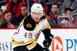 NEWARK, NJ - JANUARY 04:  Rich Peverley #49 of the Boston Bruins skates during an NHL hockey game against the New Jersey Devils at Prudential Center on January 4, 2012 in Newark, New Jersey.  (Photo by Paul Bereswill/Getty Images)