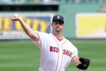 BOSTON, MA - SEPTEMBER 18: Tim Wakefield #49 of the Boston Red Sox throws a pitch in the first inning against the Tampa Bay Rays at Fenway Park on September 18, 2011 in Boston, Massachusetts. The Rays won the game 8-5. (Photo by Darren McCollester/Getty Images)