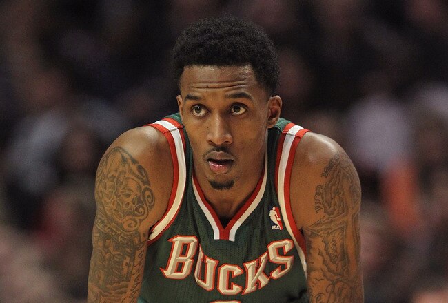 CHICAGO, IL - JANUARY 27:  Brandon Jennings #3 of the Milwaukee Bucks waits as a player for the Chicago Bulls shoots a free-throw at the United Center on January 27, 2012 in Chicago, Illinois. The Bulls defeated the Bucks 107-100. NOTE TO USER: User expressly acknowledges and agrees that, by downloading and or using this photograph, User is consenting to the terms and conditions of the Getty Images License Agreement.  (Photo by Jonathan Daniel/Getty Images)