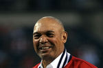 ANAHEIM, CA - SEPTEMBER 09:  Former Player Reggie Jackson throws out the first pitch before the game between the New York Yankees and the Los Angeles Angels of Anaheim at Angel Stadium of Anaheim on September 9, 2011 in Anaheim, California.  (Photo by Lisa Blumenfeld/Getty Images)