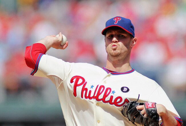 PHILADELPHIA , PA - AUGUST 24:  Kyle Kendrick #38 of the Philadelphia Phillies pitches against the New York Mets at Citizens Bank Park on August 24, 2011 in Philadelphia, Pennsylvania.  (Photo by Len Redkoles/Getty Images)