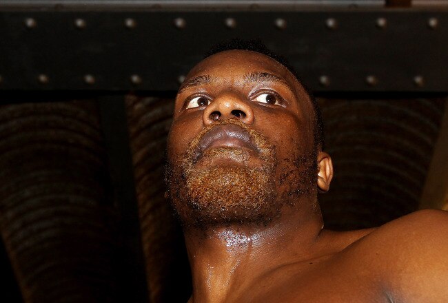 LONDON, ENGLAND - JANUARY 25:  Dereck Chisora during a media workout session on January 25, 2012 in London, England.  (Photo by Scott Heavey/Getty Images)