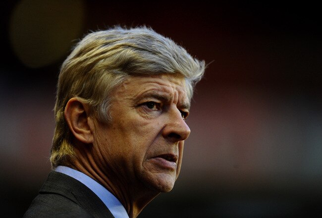SUNDERLAND, ENGLAND - FEBRUARY 18:  Arsenal Manager Arsene Wenger looks on prior to the FA Cup Fifth Round match between Sunderland and Arsenal at The Stadium of Light on February 18, 2012 in Sunderland, England.  (Photo by Laurence Griffiths/Getty Images)